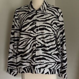 Zebra Print Sequin Jacket